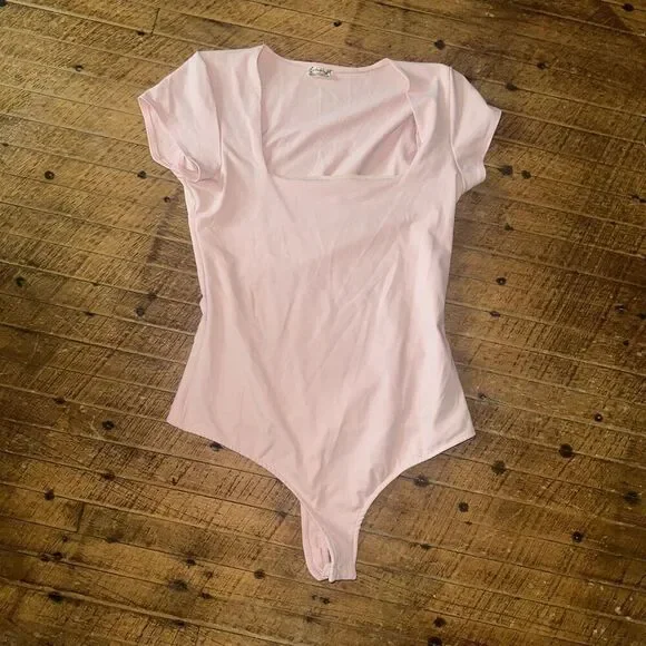 Free People Intimately Square Eyes pink M bodysuit - Picture 2 of 4